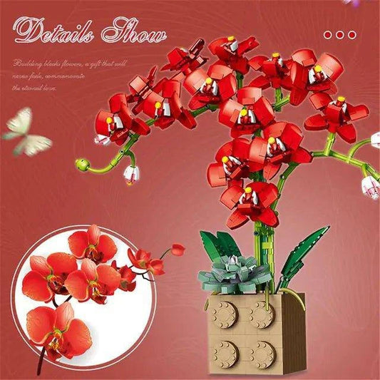 Flower Orchid Building Blocks Toy | Creative Puzzle For Kids - Home Kartz
