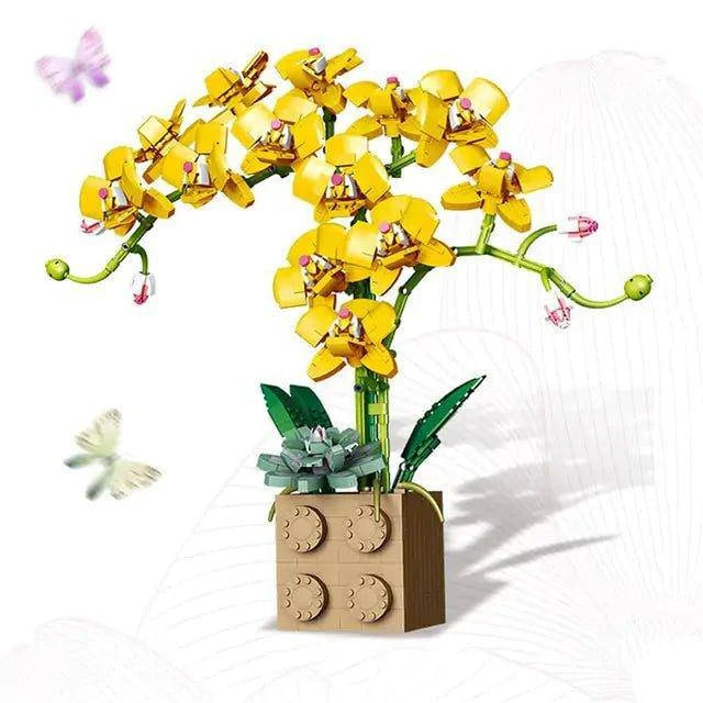 Flower Orchid Building Blocks Toy | Creative Puzzle For Kids - Home Kartz
