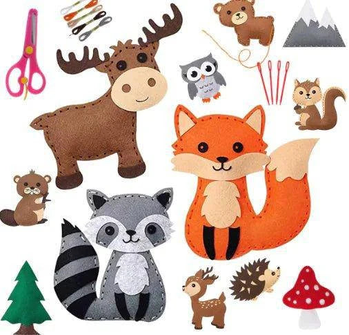Forest Creatures DIY Felt Sewing Kit for Kids – Creative and Educational Craft Project - Home Kartz