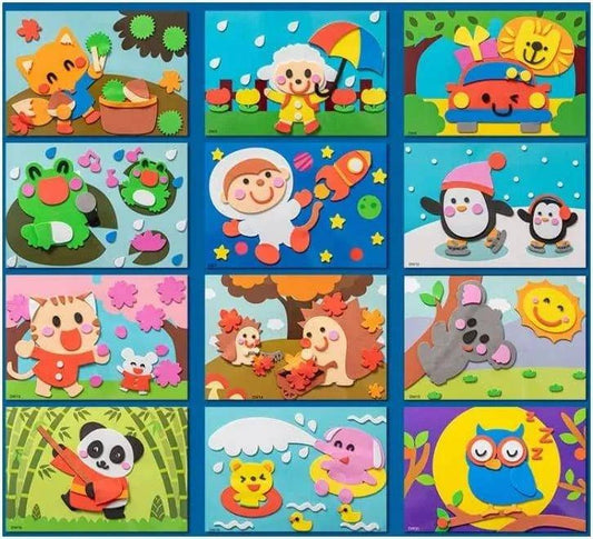 Fun & Engaging DIY Animal Stickers - Creative Learning for Kids ( 12 sheets ) - Home Kartz