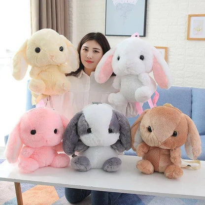 Japanese Cartoon Stuffed Rabbit Backpack - Kawaii Hairy Bunny Toy - Home Kartz