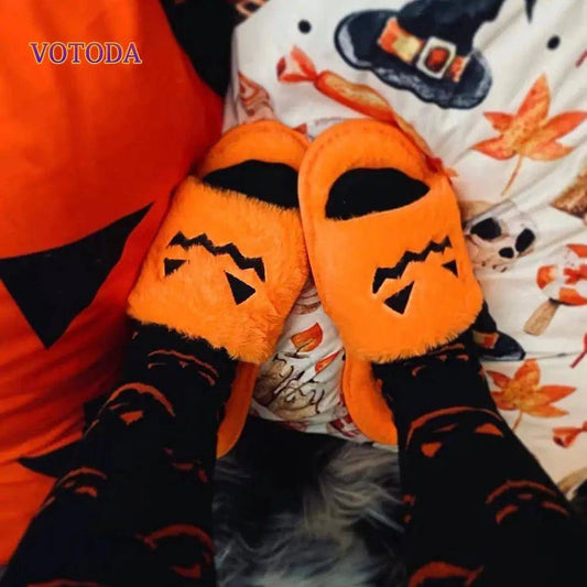 🎃 Fuzzy Pumpkin Slippers - Cozy Halloween Charm for Your Feet 🎃 - Home Kartz