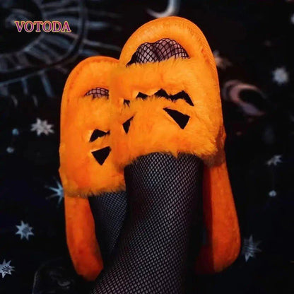 🎃 Fuzzy Pumpkin Slippers - Cozy Halloween Charm for Your Feet 🎃 - Home Kartz