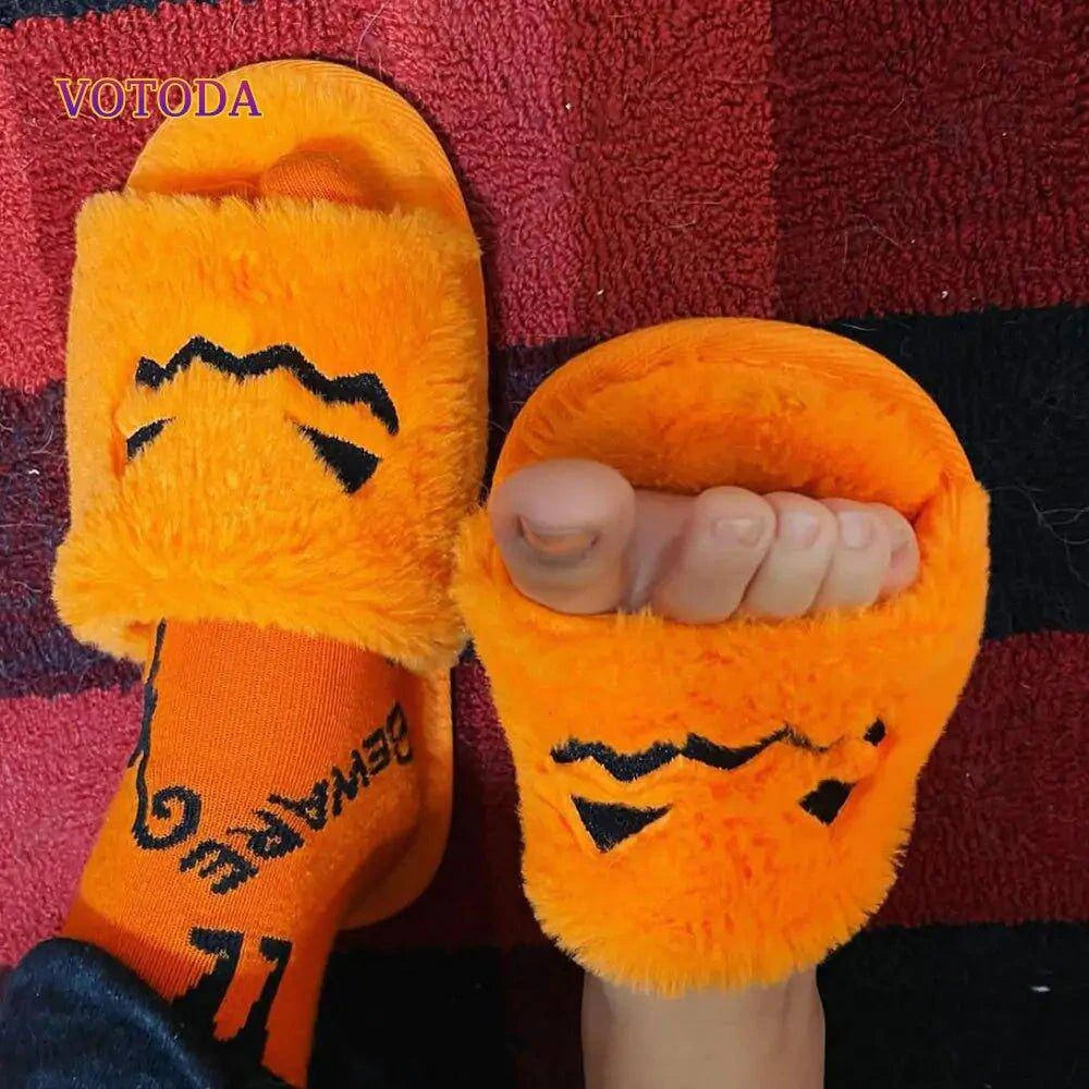 🎃 Fuzzy Pumpkin Slippers - Cozy Halloween Charm for Your Feet 🎃 - Home Kartz