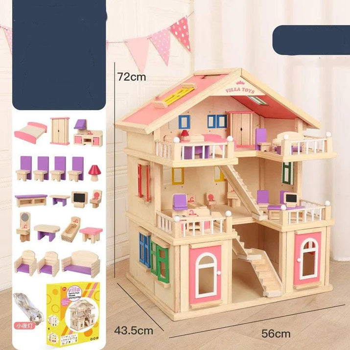 Wooden Villa Playset for Toddlers | Early Education & Imagination Toy - Home Kartz