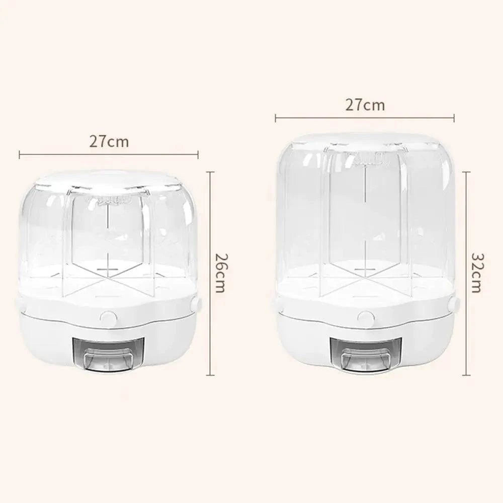 360° Rotating Grains Storage Box – Innovative Dry Food Dispenser for Effortless Kitchen Organization - Home Kartz