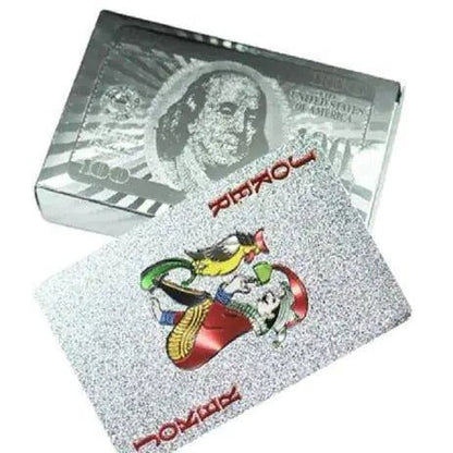 Premium Gold Silver Veneer Poker Deck – Elevate Your Game Night - Home Kartz