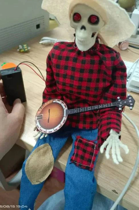 Halloween Banjo Skeleton Decoration – Light-Up and Classic | Fun and Durable - Home Kartz