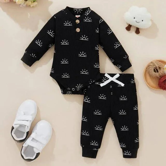 Introducing Our Adorable and Practical Newborn Fashion Bundle: Baby Bodysuits and Elastic Pants Set - Home Kartz