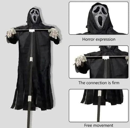 Haunting Halloween Ghost Face Scarecrow – Spook Up Your Yard with Eerie Charm - Home Kartz