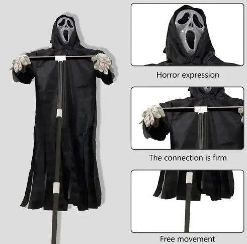 Haunting Halloween Ghost Face Scarecrow – Spook Up Your Yard with Eerie Charm - Home Kartz