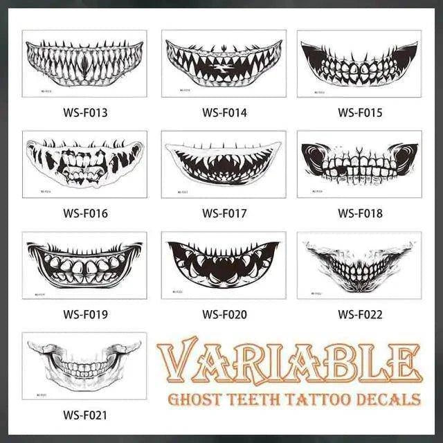 Halloween Ghost Teeth Sticker – 10-Piece Set for Spooky and Fun Costumes - Home Kartz