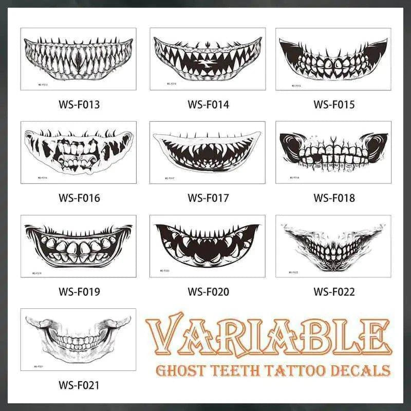 Halloween Ghost Teeth Sticker – 10-Piece Set for Spooky and Fun Costumes - Home Kartz
