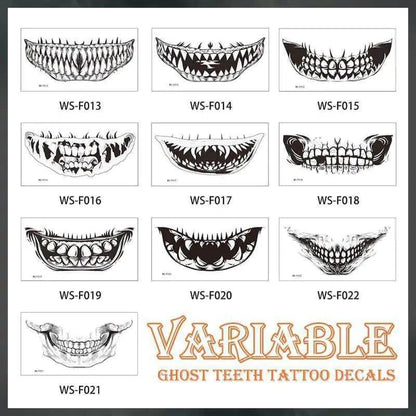 Halloween Ghost Teeth Sticker – 10-Piece Set for Spooky and Fun Costumes - Home Kartz