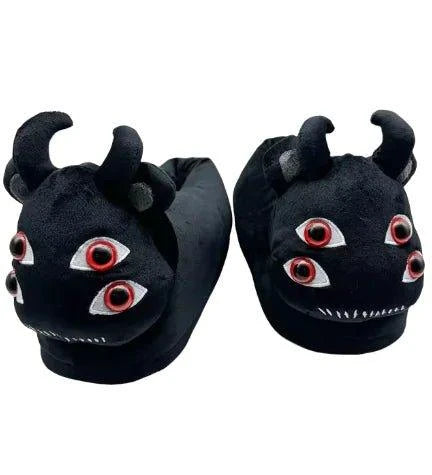 Halloween Horror Plush Slippers – Cozy Comfort with a Spooky Twist - Home Kartz