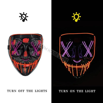 LED Halloween Mask – Light Up Your Halloween Costume with Eerie Glow - Home Kartz
