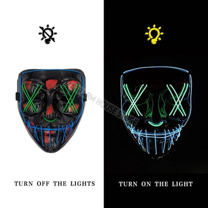 LED Halloween Mask – Light Up Your Halloween Costume with Eerie Glow - Home Kartz