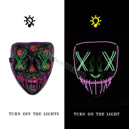 LED Halloween Mask – Light Up Your Halloween Costume with Eerie Glow - Home Kartz