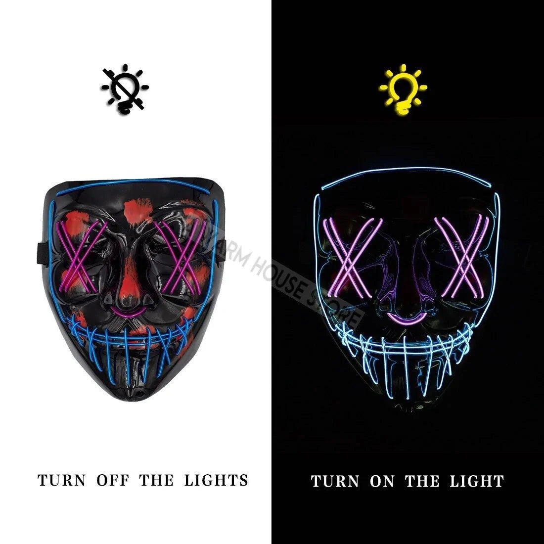 LED Halloween Mask – Light Up Your Halloween Costume with Eerie Glow - Home Kartz