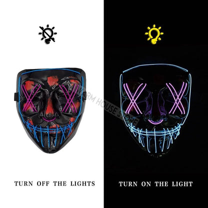 LED Halloween Mask – Light Up Your Halloween Costume with Eerie Glow - Home Kartz