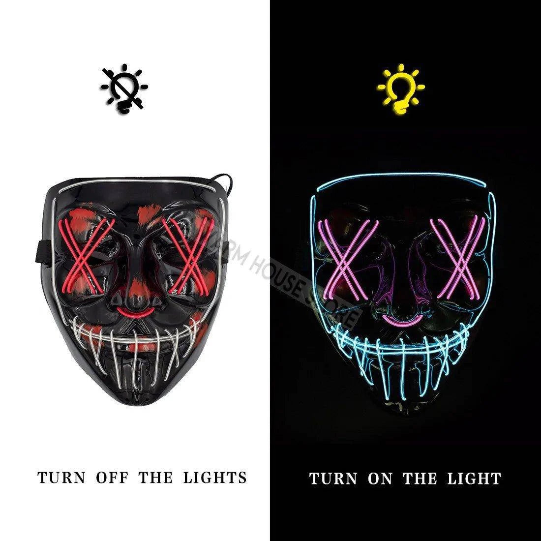 LED Halloween Mask – Light Up Your Halloween Costume with Eerie Glow - Home Kartz