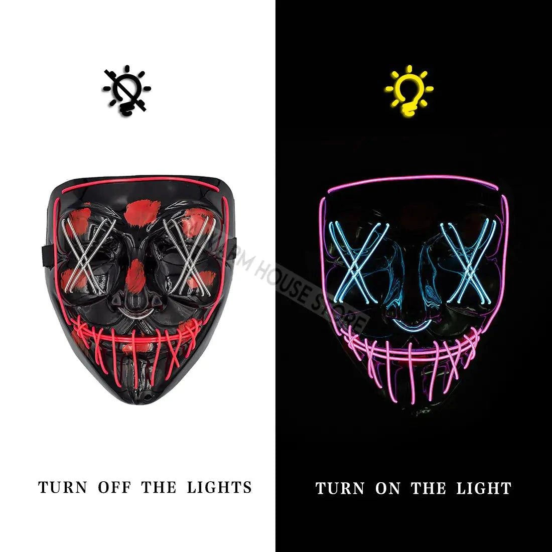 LED Halloween Mask – Light Up Your Halloween Costume with Eerie Glow - Home Kartz