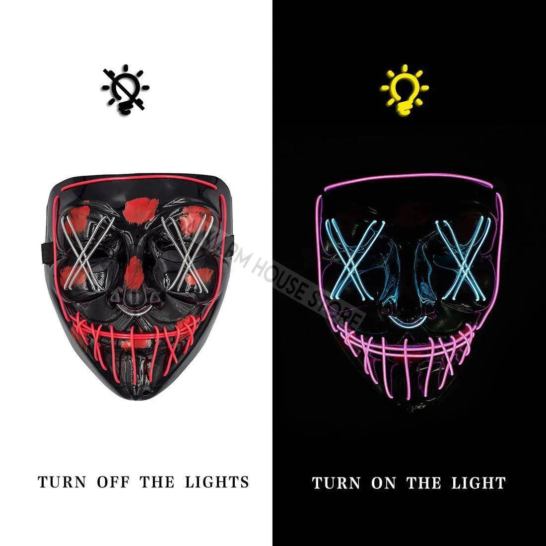 LED Halloween Mask – Light Up Your Halloween Costume with Eerie Glow - Home Kartz