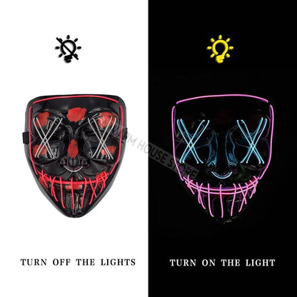 LED Halloween Mask – Light Up Your Halloween Costume with Eerie Glow - Home Kartz