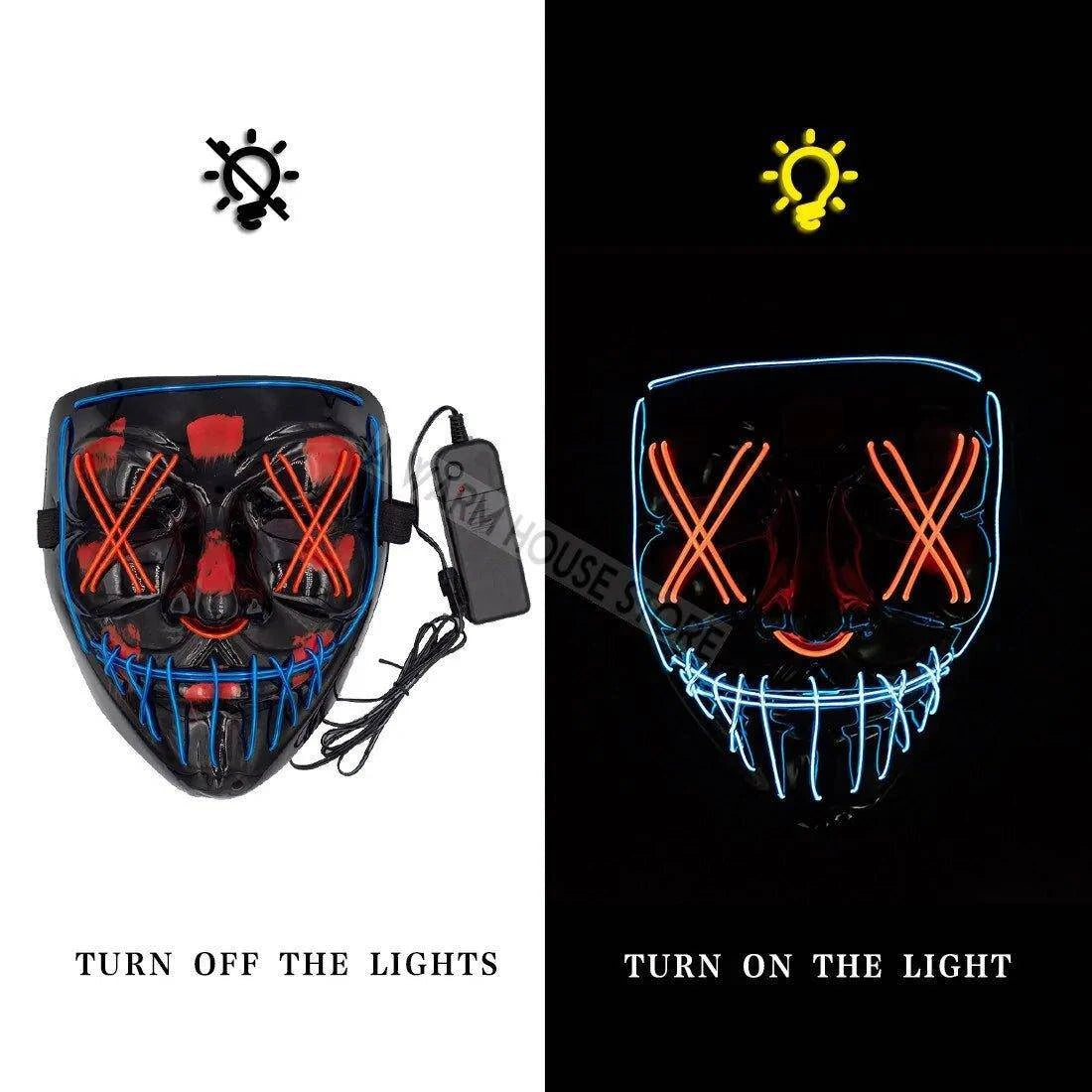 LED Halloween Mask – Light Up Your Halloween Costume with Eerie Glow - Home Kartz