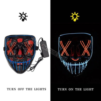 LED Halloween Mask – Light Up Your Halloween Costume with Eerie Glow - Home Kartz