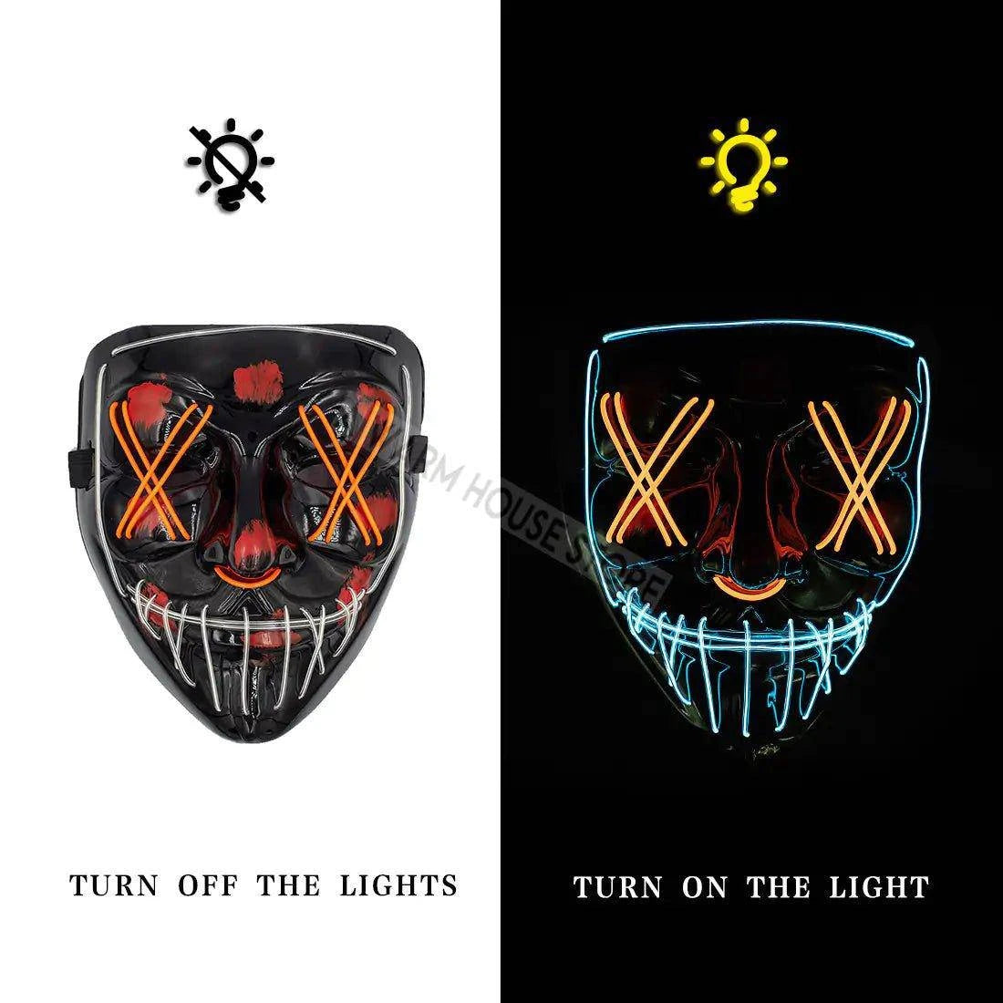 LED Halloween Mask – Light Up Your Halloween Costume with Eerie Glow - Home Kartz