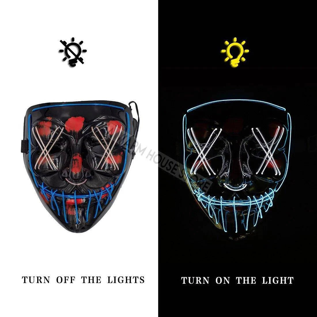 LED Halloween Mask – Light Up Your Halloween Costume with Eerie Glow - Home Kartz