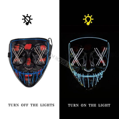 LED Halloween Mask – Light Up Your Halloween Costume with Eerie Glow - Home Kartz