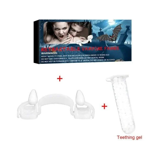 Spooky Halloween Vampire Dentures – Realistic Retractable Fangs for Costumes - Home Kartz