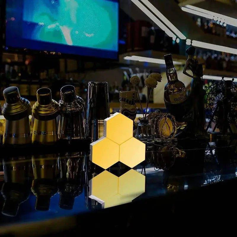 Illuminate Your Space with Hexagon LED Wall Lights: Vibrant Colors and Remote Control - Home Kartz