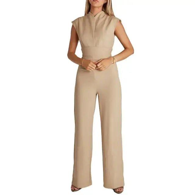Unleash Elegance: High-Waist Wide Leg Summer Jumpsuit for Chic Seasonal Style - Home Kartz