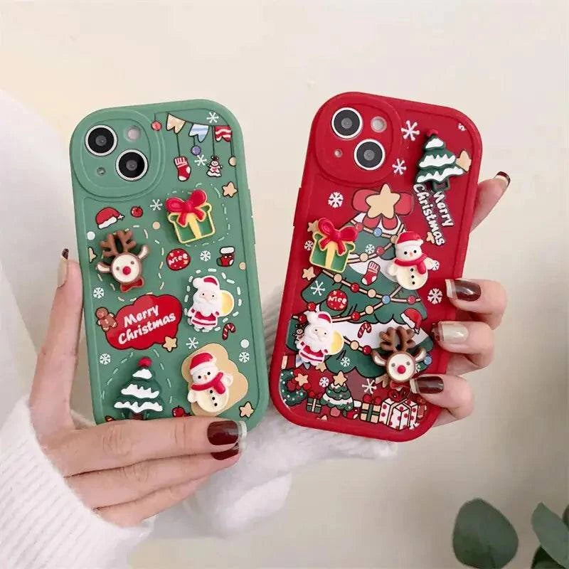 3D Christmas Cartoon iPhone Case – Festive Protection for Your Phone 🎄📱 - Home Kartz