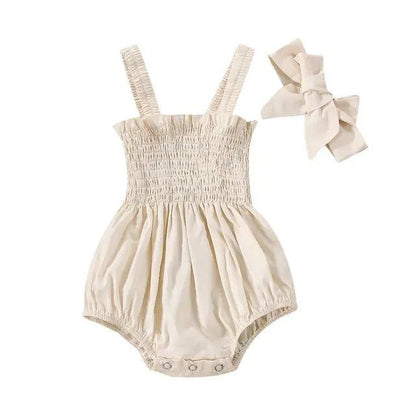 Infant Baby Girls Summer Elastic Jumpsuit Outfit: Comfortable & Stylish - Home Kartz