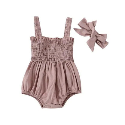 Infant Baby Girls Summer Elastic Jumpsuit Outfit: Comfortable & Stylish - Home Kartz