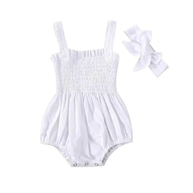 Infant Baby Girls Summer Elastic Jumpsuit Outfit: Comfortable & Stylish - Home Kartz
