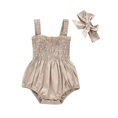 Infant Baby Girls Summer Elastic Jumpsuit Outfit: Comfortable & Stylish - Home Kartz