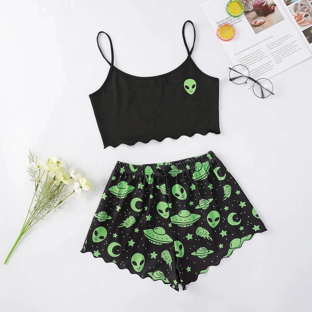 Women’s Halloween Two-Piece Pajama Set – Cozy Polyester Sleepwear - Home Kartz