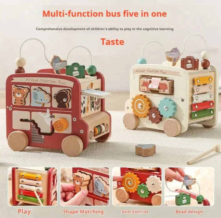 Explore Creative Play with Our Colorful Wooden Bus Toy – Perfect for Young Builders - Home Kartz