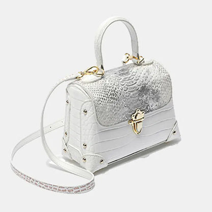 Statement Style, Spacious Design: The Ultimate Crocodile-Striped Cowhide Fashion Tote Bag