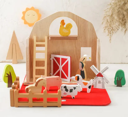 Barn Set Wooden Building Blocks | Inspire Creativity & Spatial Reasoning