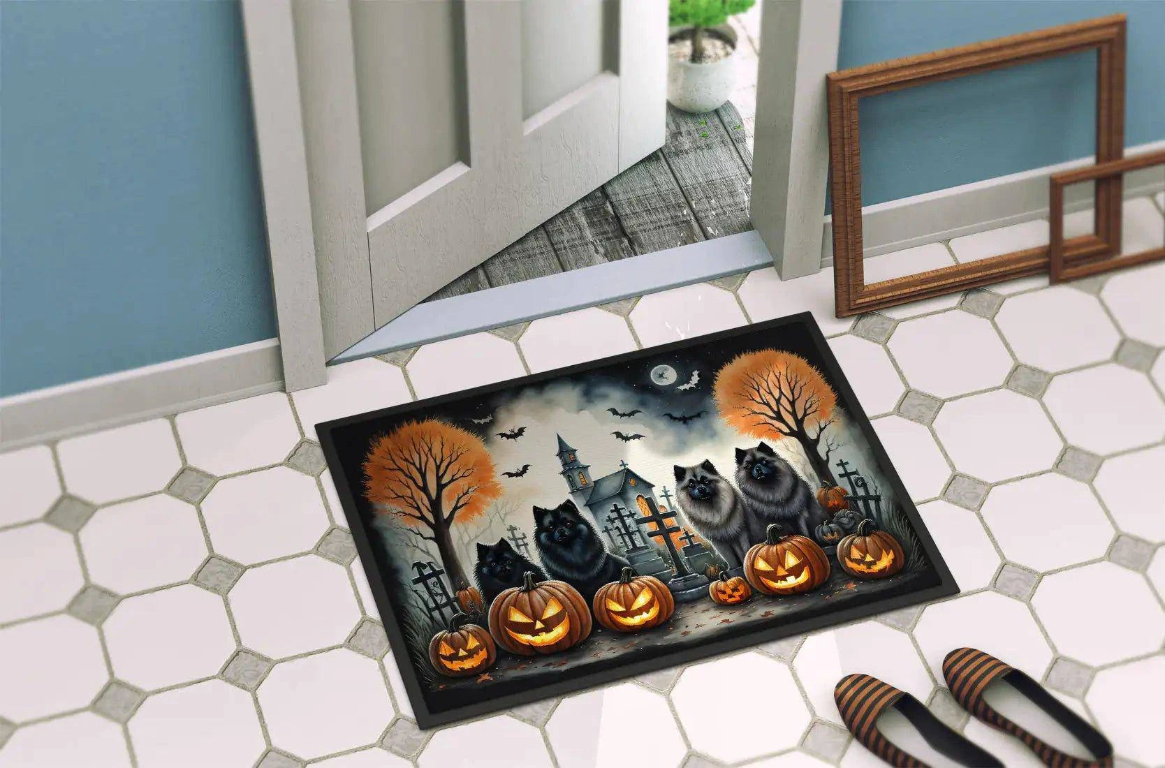 Keeshond Breed Halloween Doormat – Stylish & Durable Indoor/Outdoor Rug - Home Kartz