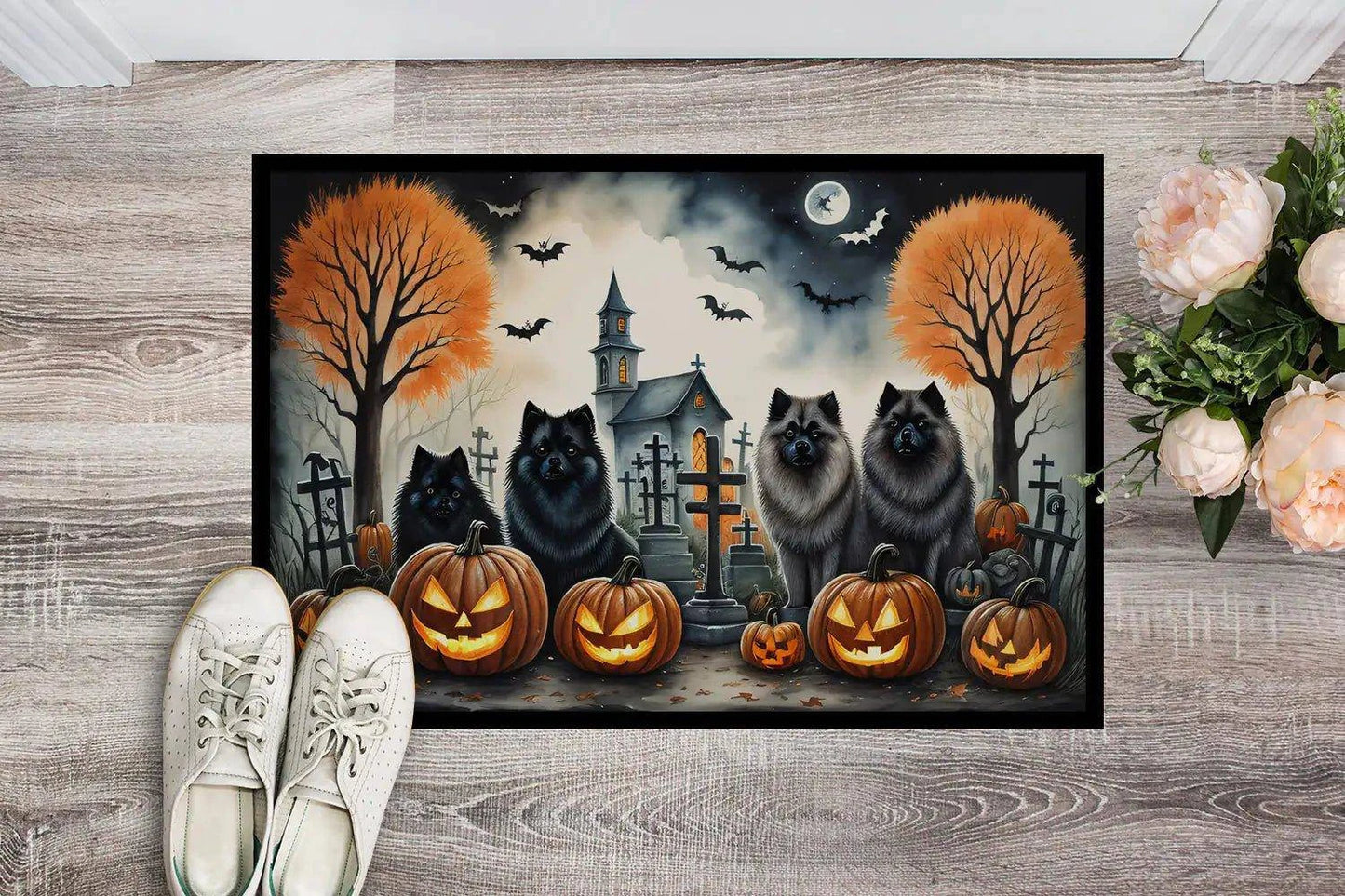 Keeshond Breed Halloween Doormat – Stylish & Durable Indoor/Outdoor Rug - Home Kartz