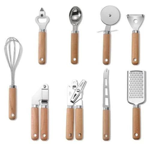 🍳 Ultimate Kitchen Accessories Set | Solid Wood & Stainless Steel Tools for Every Chef 🍴 - Home Kartz