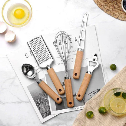 🍳 Ultimate Kitchen Accessories Set | Solid Wood & Stainless Steel Tools for Every Chef 🍴 - Home Kartz