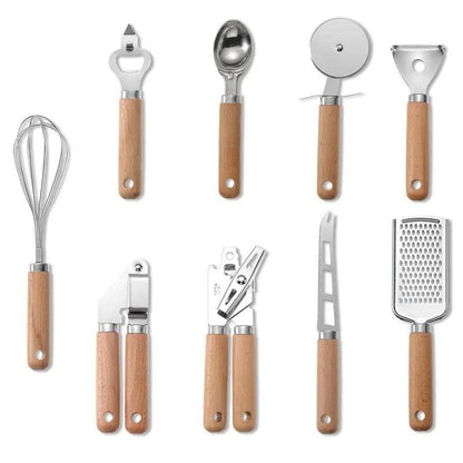 🍳 Ultimate Kitchen Accessories Set | Solid Wood & Stainless Steel Tools for Every Chef 🍴 - Home Kartz